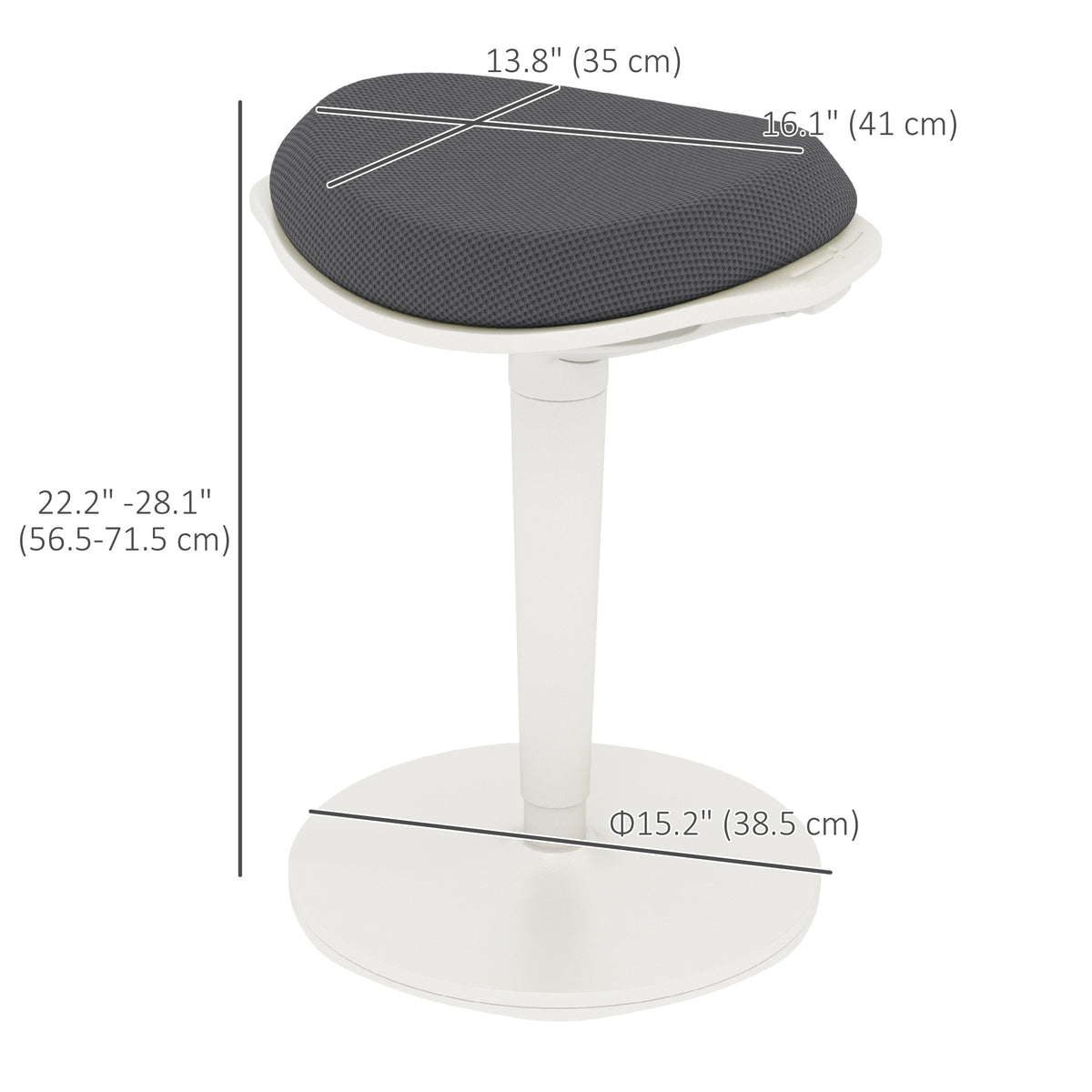 Standing Desk Stool, Ergonomic Wobble Chair, Grey