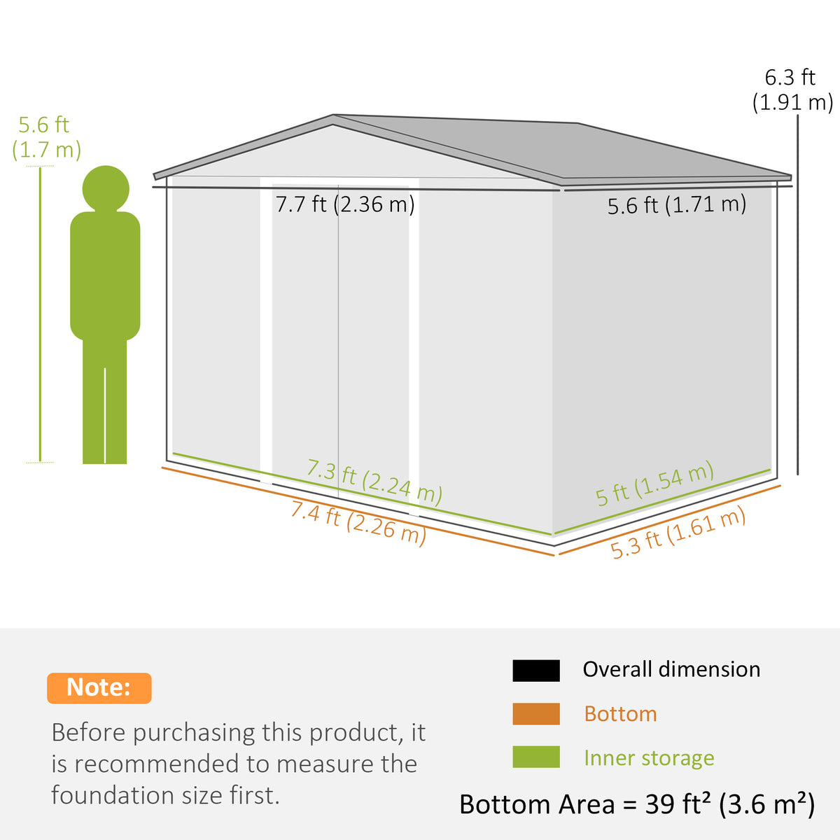 8' x 6' Outdoor Storage Shed, Metal Garden Tool Storage House with Lockable Sliding Doors and Vents