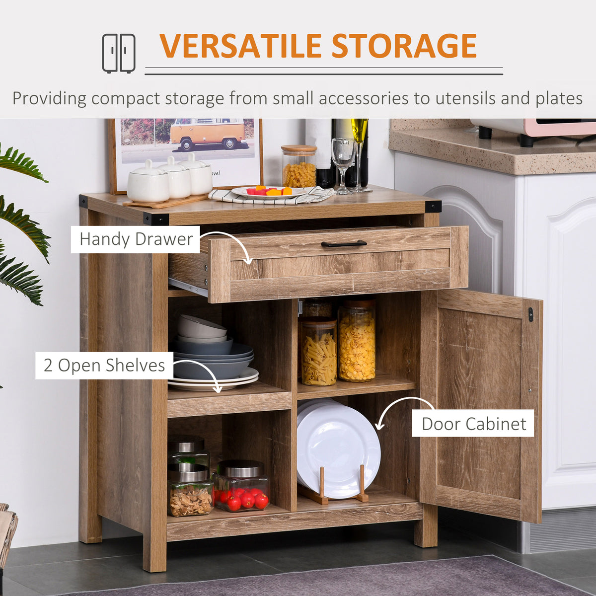 Farmhouse Sideboard with Barn Doors – 30"W x 33"H