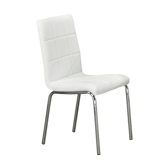 Upholstered Dining Chair with Chrome Legs – Set of 4