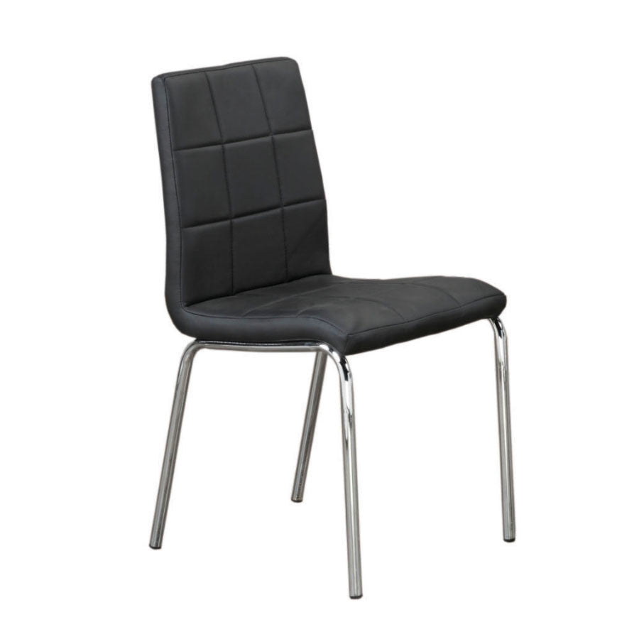 Upholstered Dining Chair with Chrome Legs – Set of 4