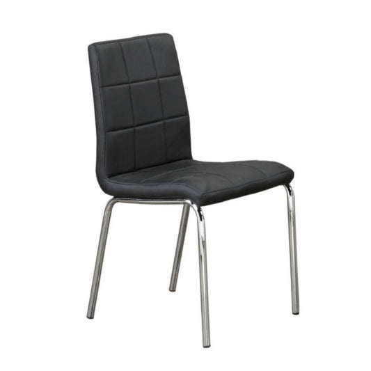 Upholstered Dining Chair with Chrome Legs – Set of 4