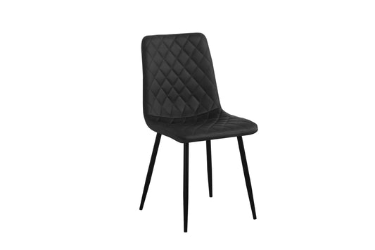 Upholstered Dining Chair with Black Legs – Set of 6
