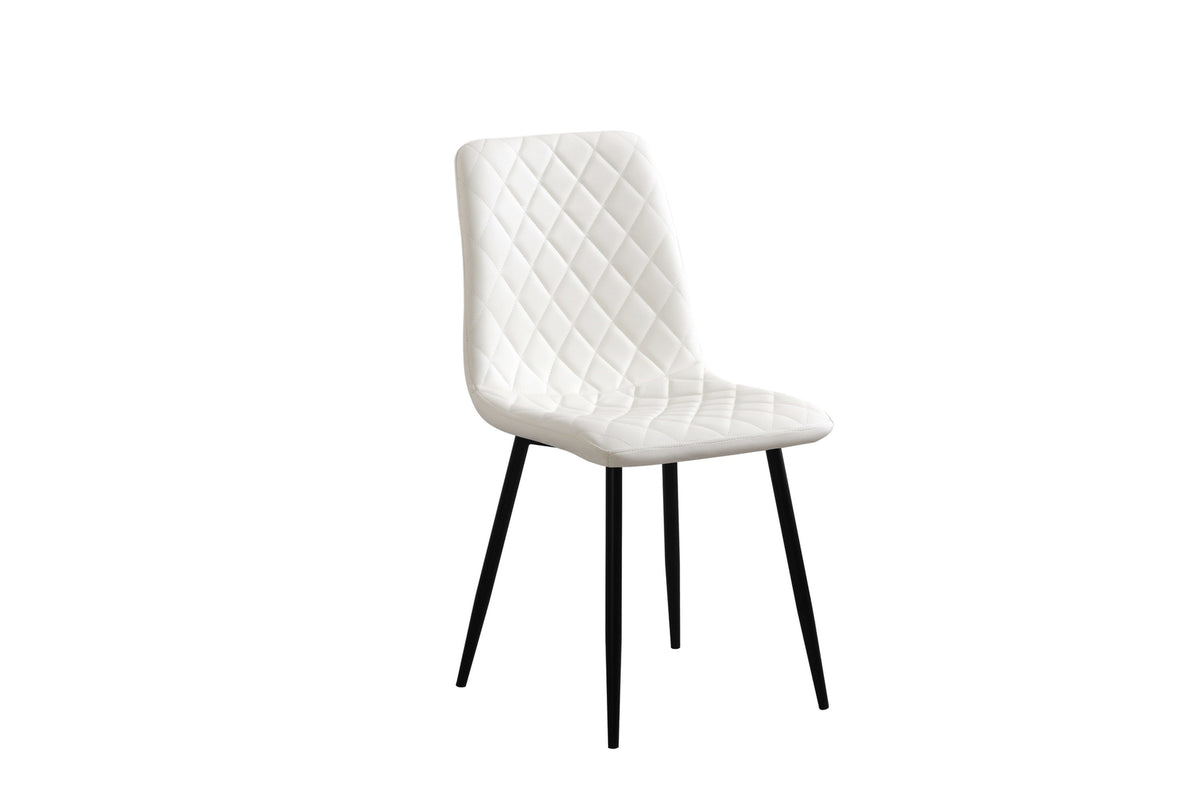 Upholstered Dining Chair with Black Legs – Set of 6