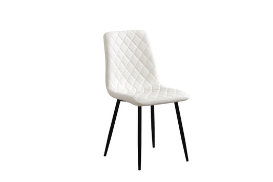 Upholstered Dining Chair with Black Legs – Set of 6