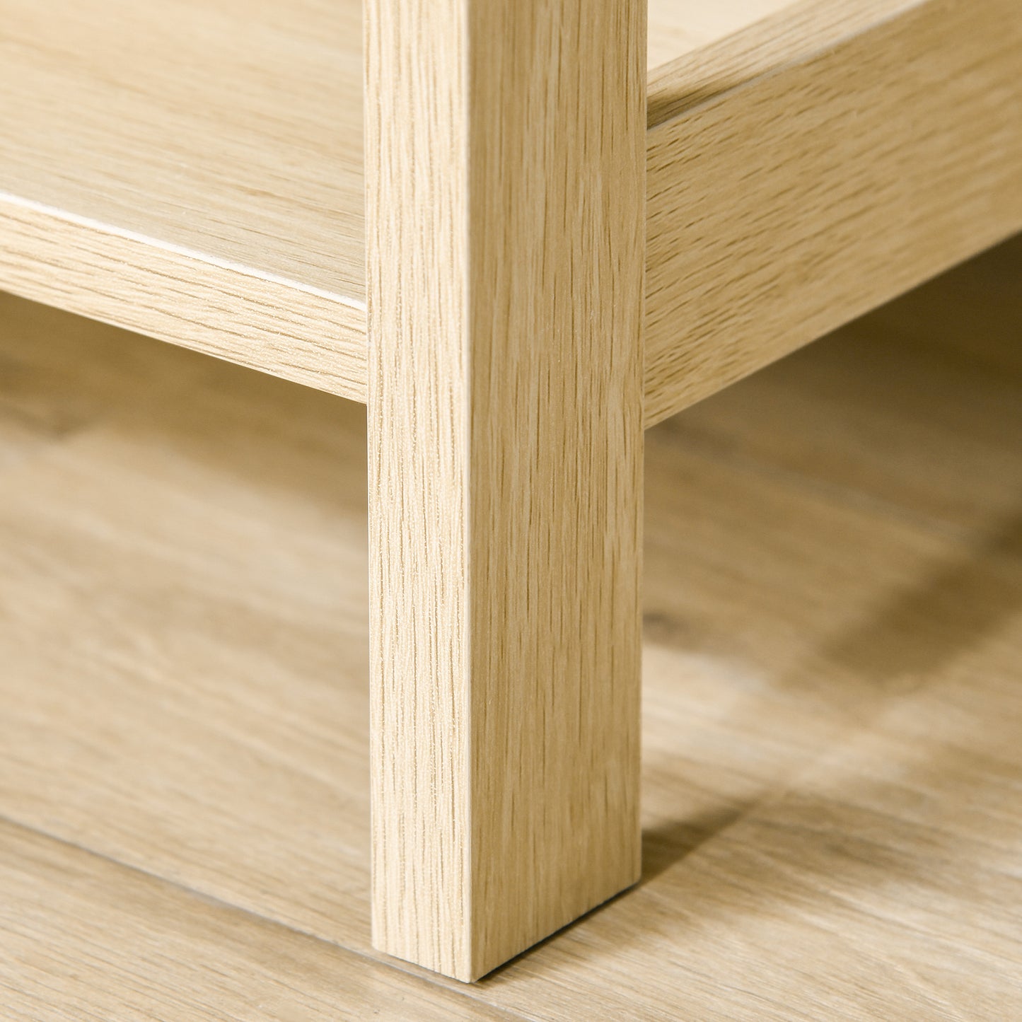 HOMCOM Natural Rattan Nightstand: Modern Bedside End Table with Storage