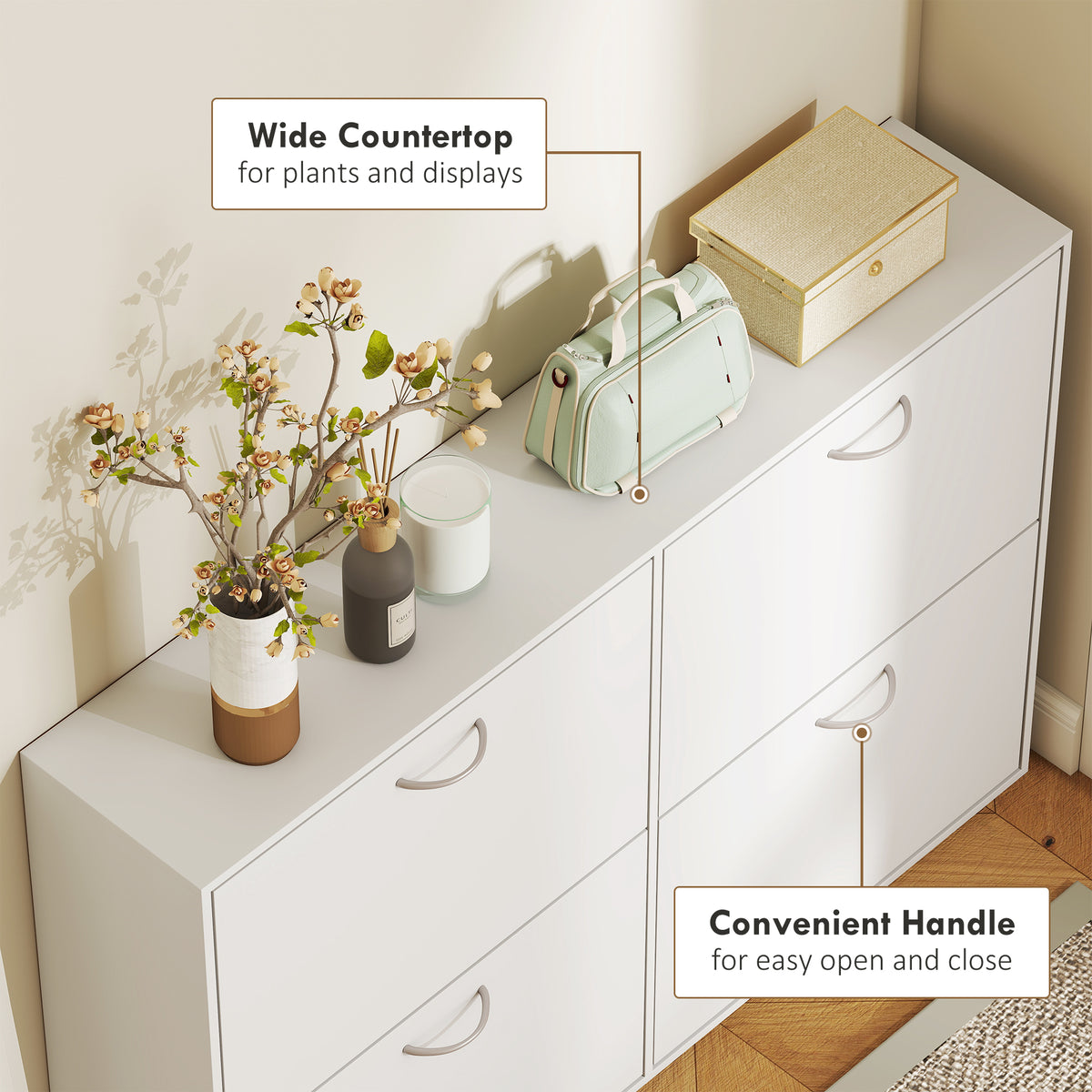 Flip-Down Multi Shoe Cabinet – 47"W x 32"H