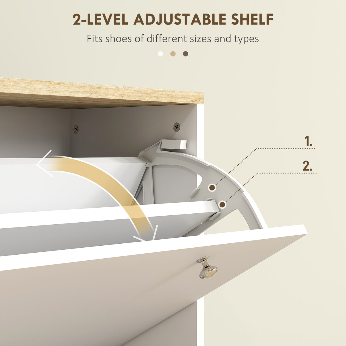 Shoe Cabinet with 2 Drawers and Adjustable Shelves – 32"W x 34"H
