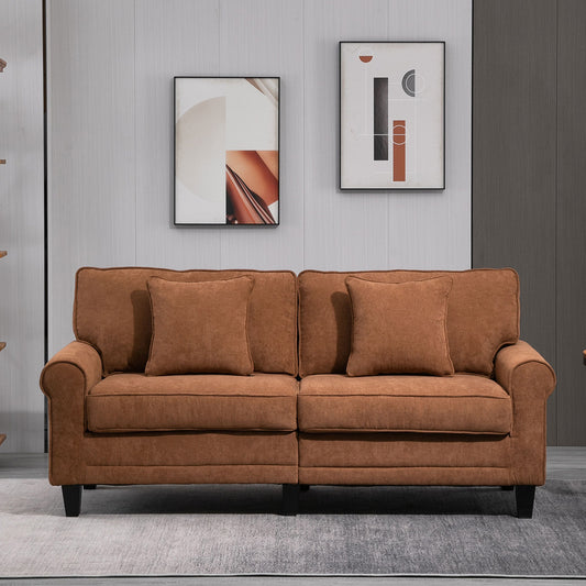 Corduroy 3-Seater Sofa with Rolled Arms