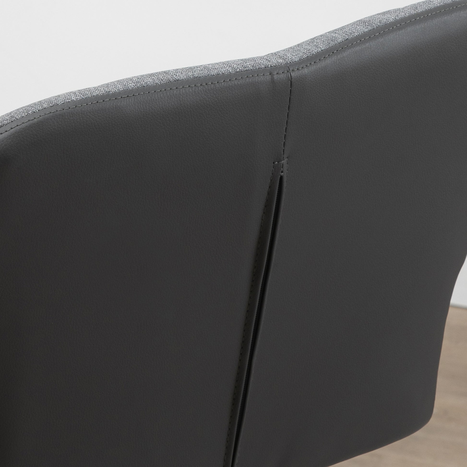 HOMCOM Modern Adjustable Swivel Bar Stools Set, Tufted Fabric, Armrests, Footrest, Grey