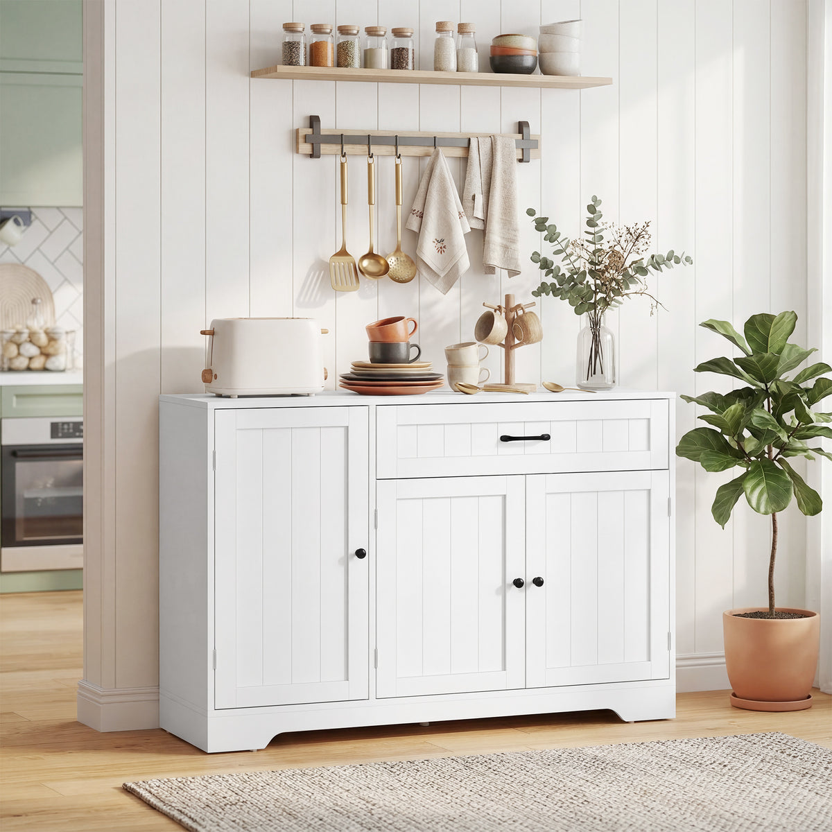 Modern Kitchen Storage Cabinet with Drawer – 43"W x 31"H