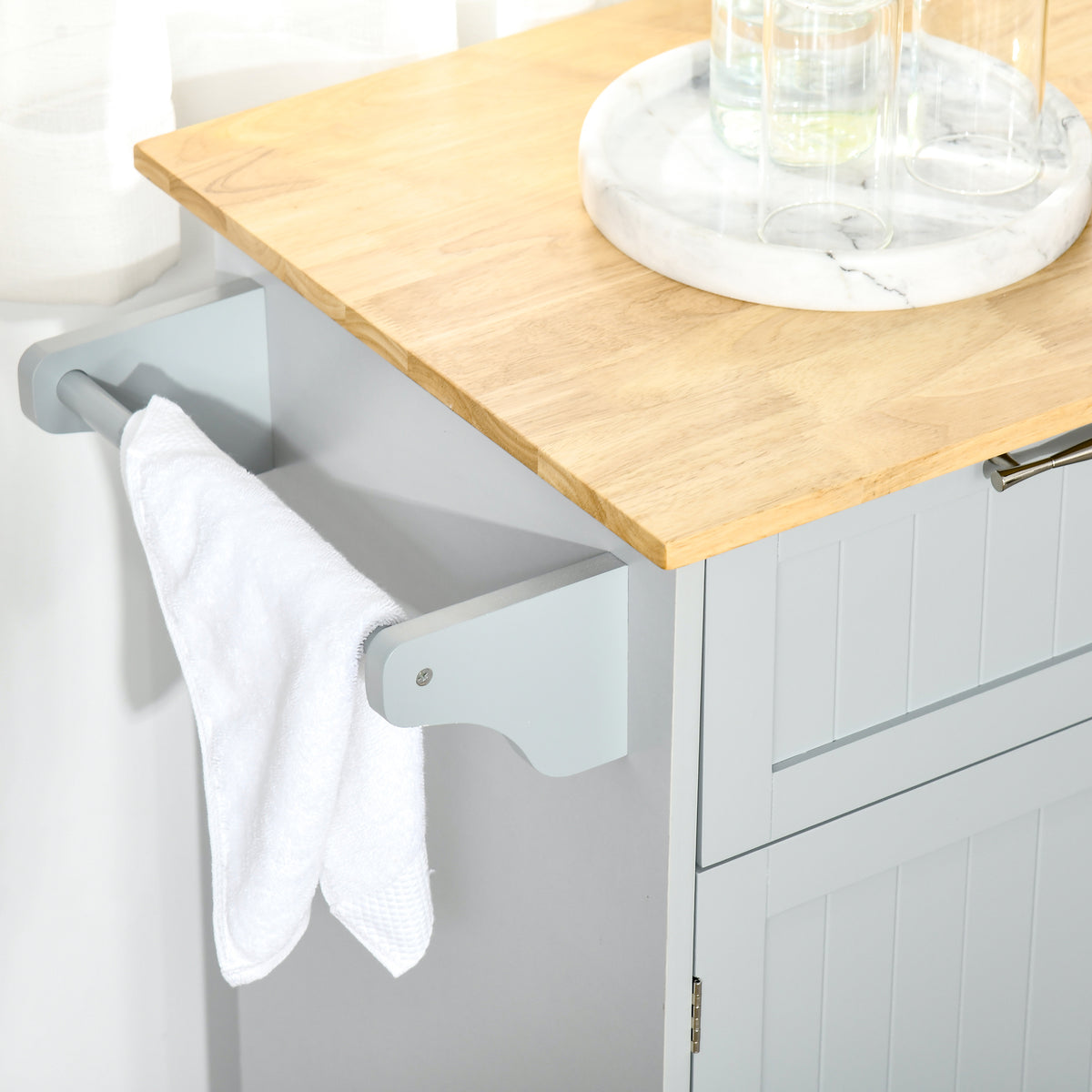 Kitchen Cart on Wheels with 2 Storage Drawers – 41"W x 36"H
