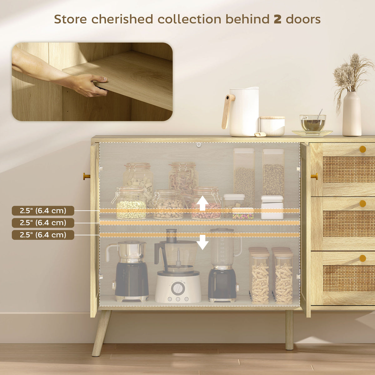 Buffet Cabinet with Soft-Close Doors – 47"W x 32"H