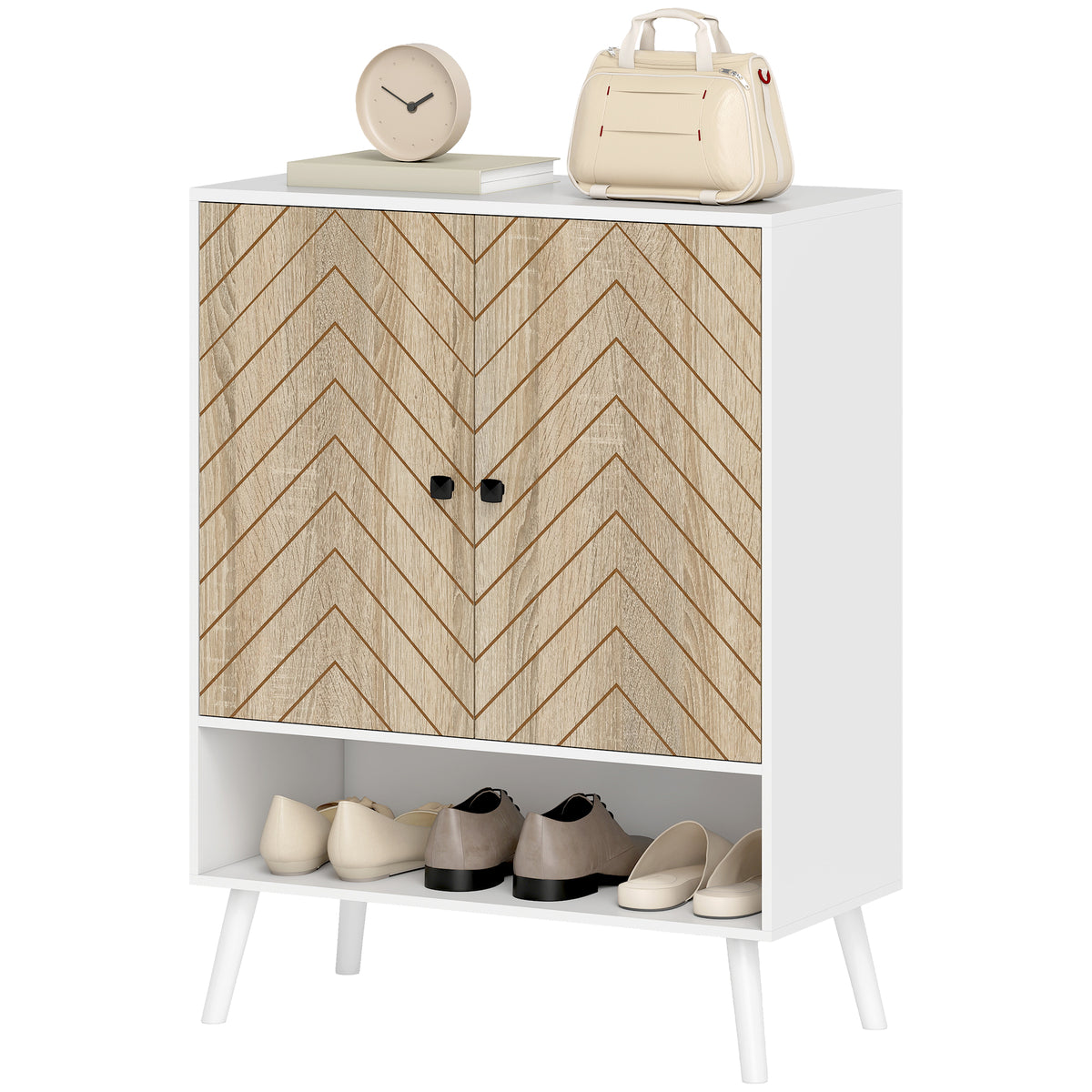 5-Tier Shoe Cabinet with Doors – 30"W x 38"H