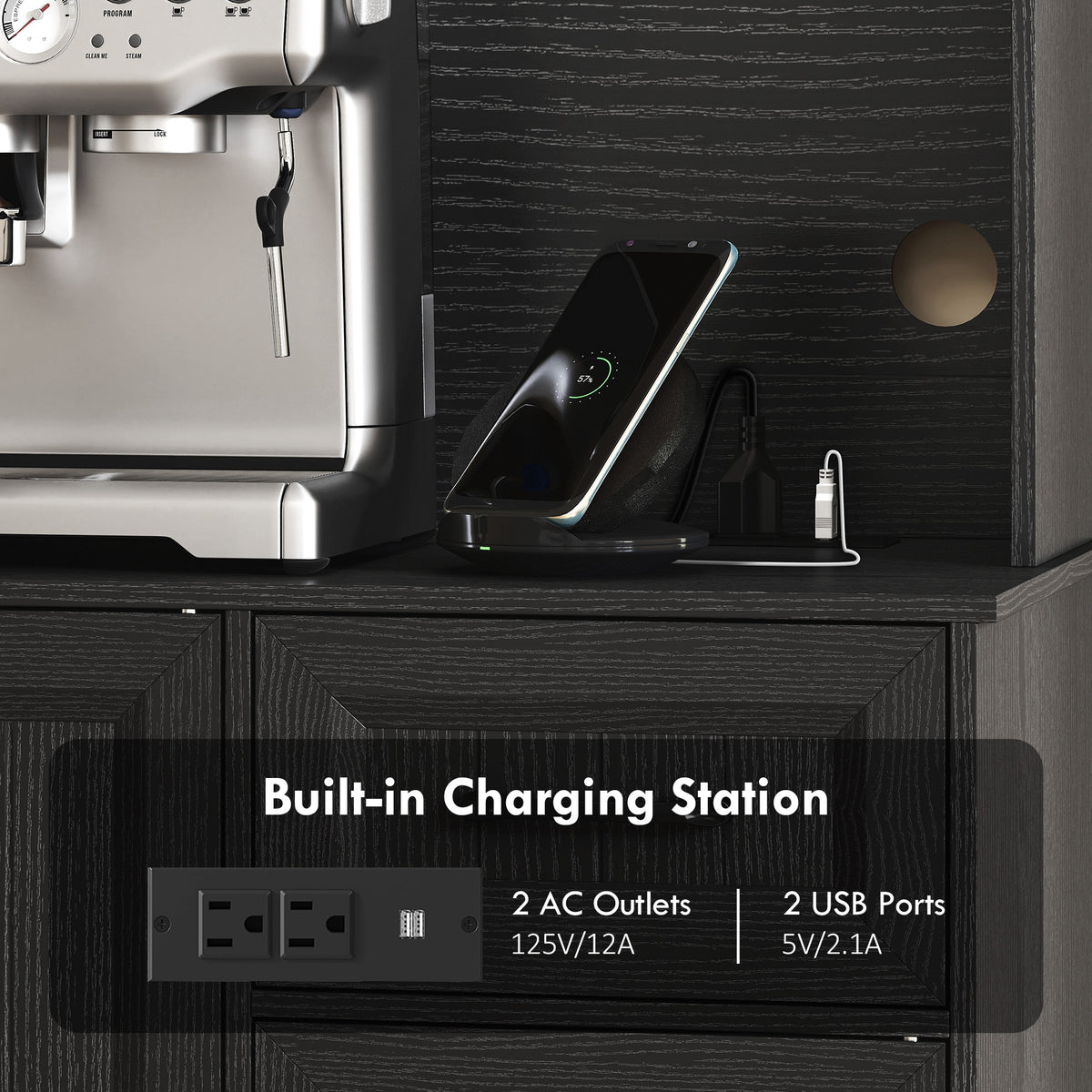 Pantry Cabinet with Charging Station – 39"W x 71"H