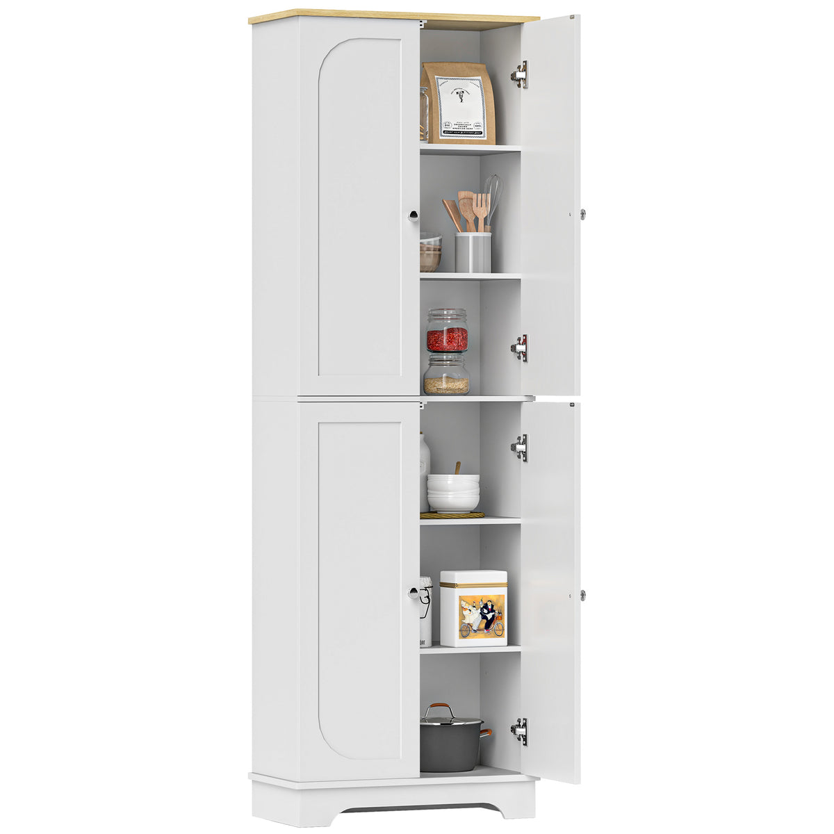 Kitchen Pantry Cabinet with Adjustable Shelves – 24"W x 72"H