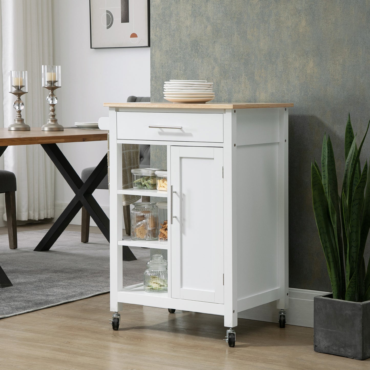 Compact Kitchen Utility Cart Grey