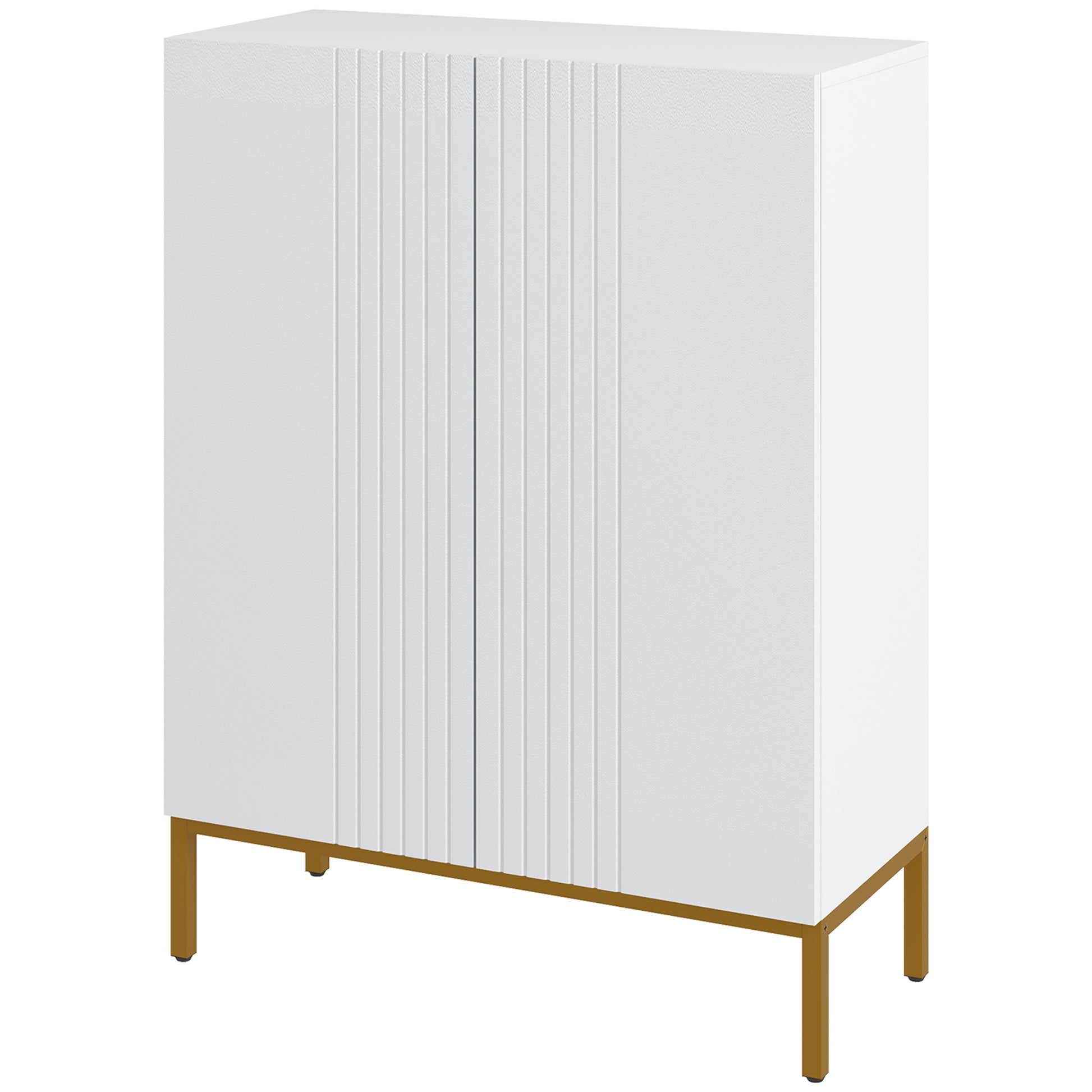 Narrow White Shoe Storage Cabinet: Adjustable Shelves, Soft-Close Hinges, 15-20 Pairs