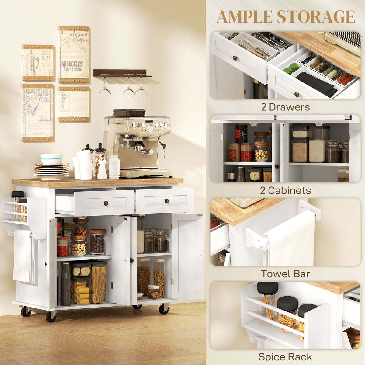 Kitchen Island with Storage – 44"W x 33"H