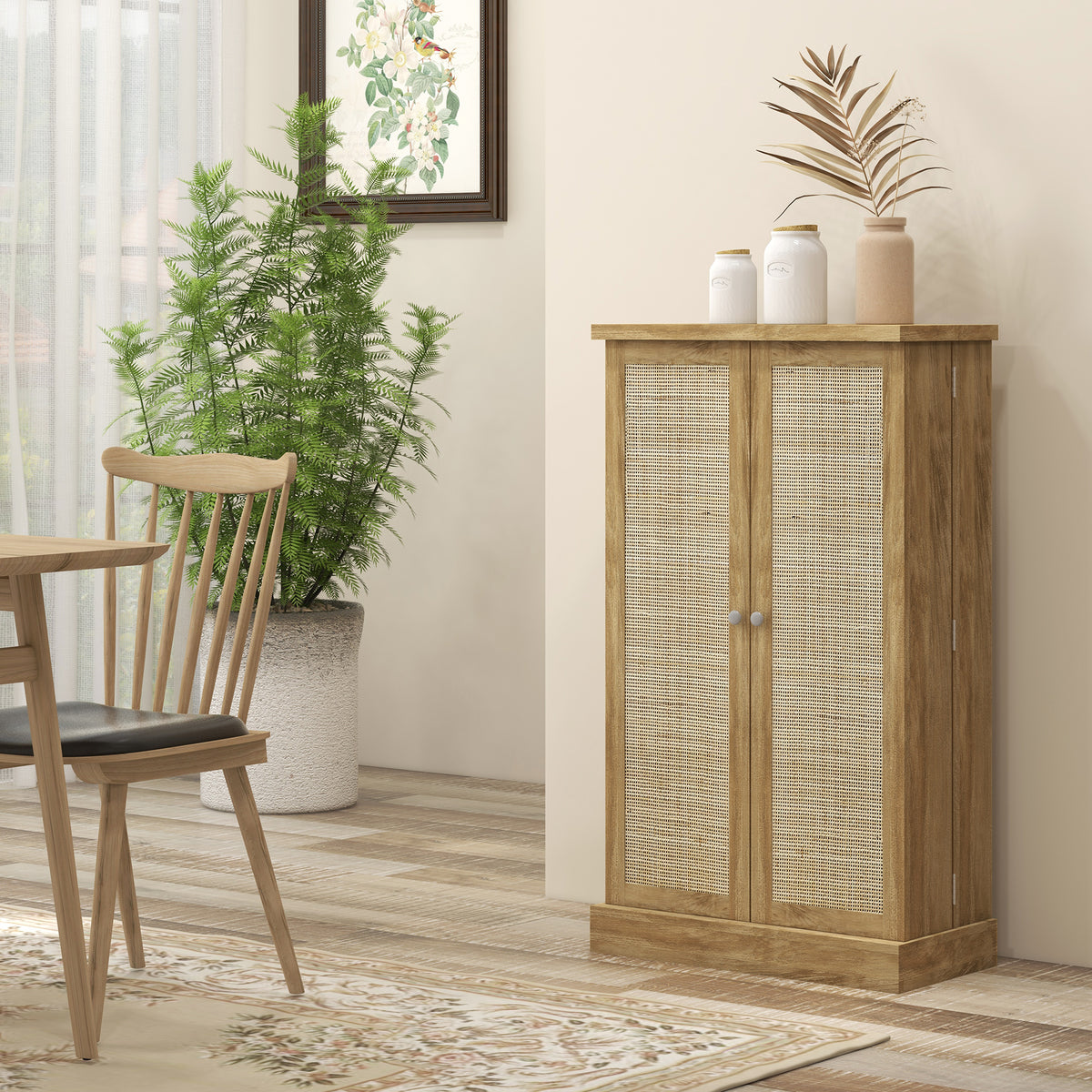 Rattan Kitchen Storage Cabinet – 24"W x 41"H