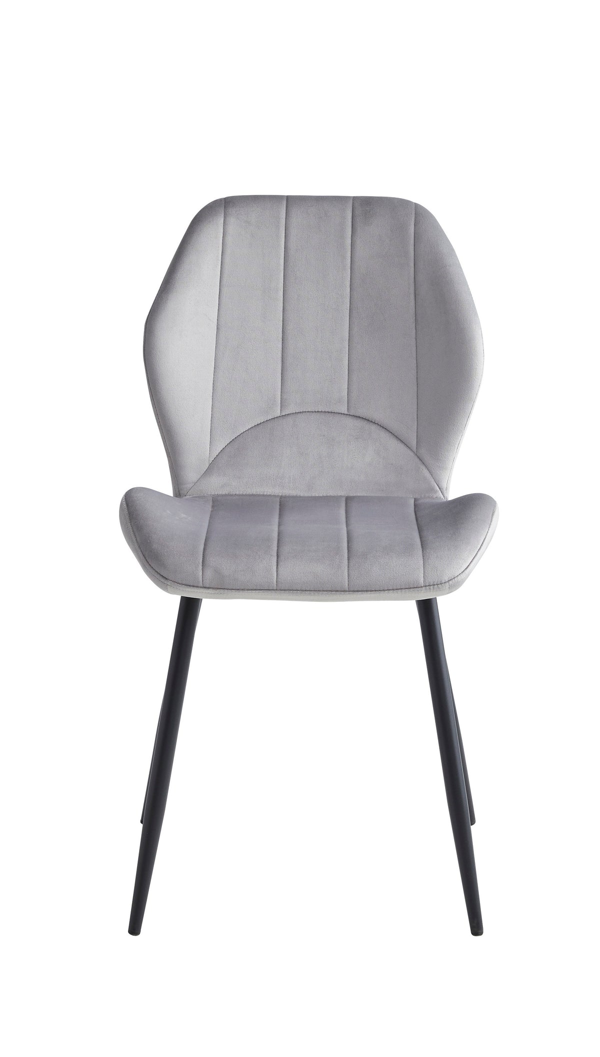 Velvet Dining Chair with Black Steel Legs – Set of 6