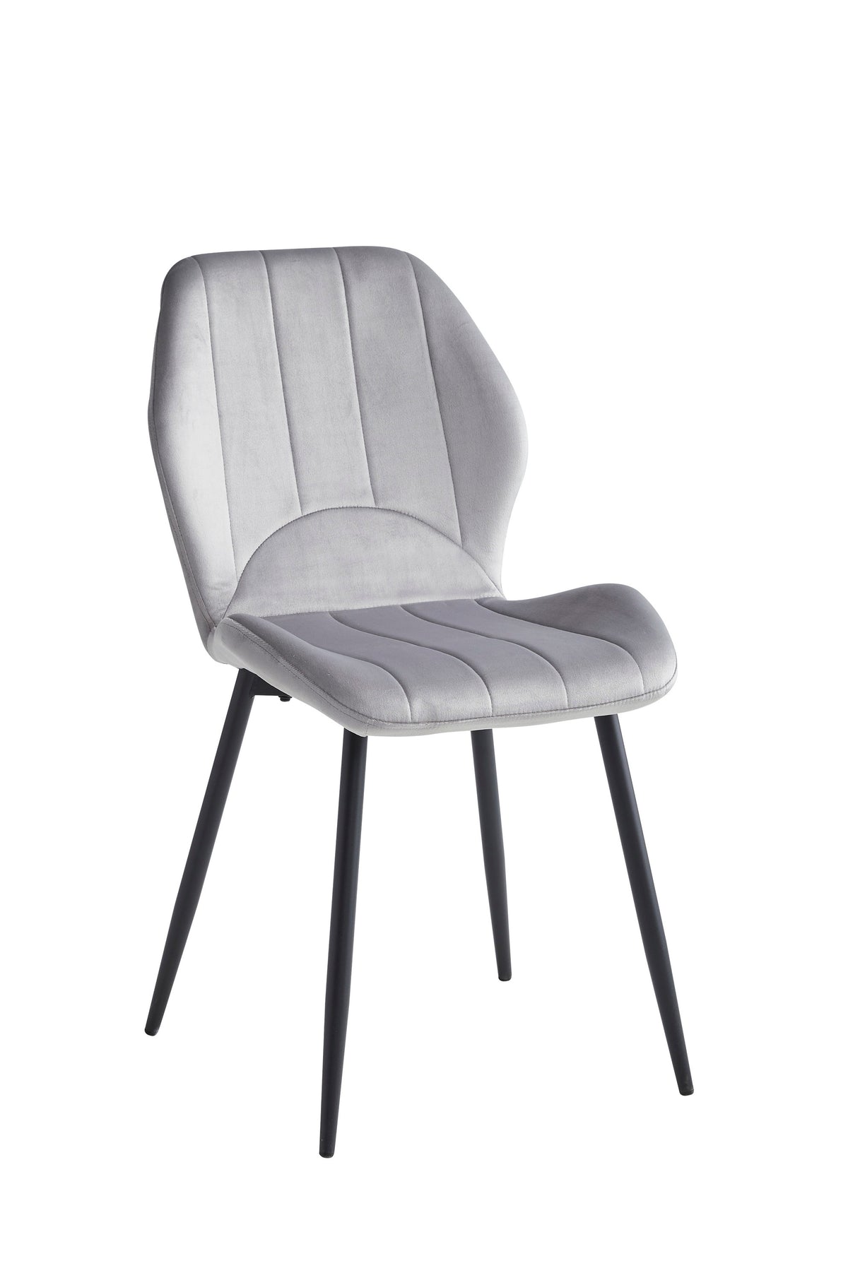 Velvet Dining Chair with Black Steel Legs – Set of 6