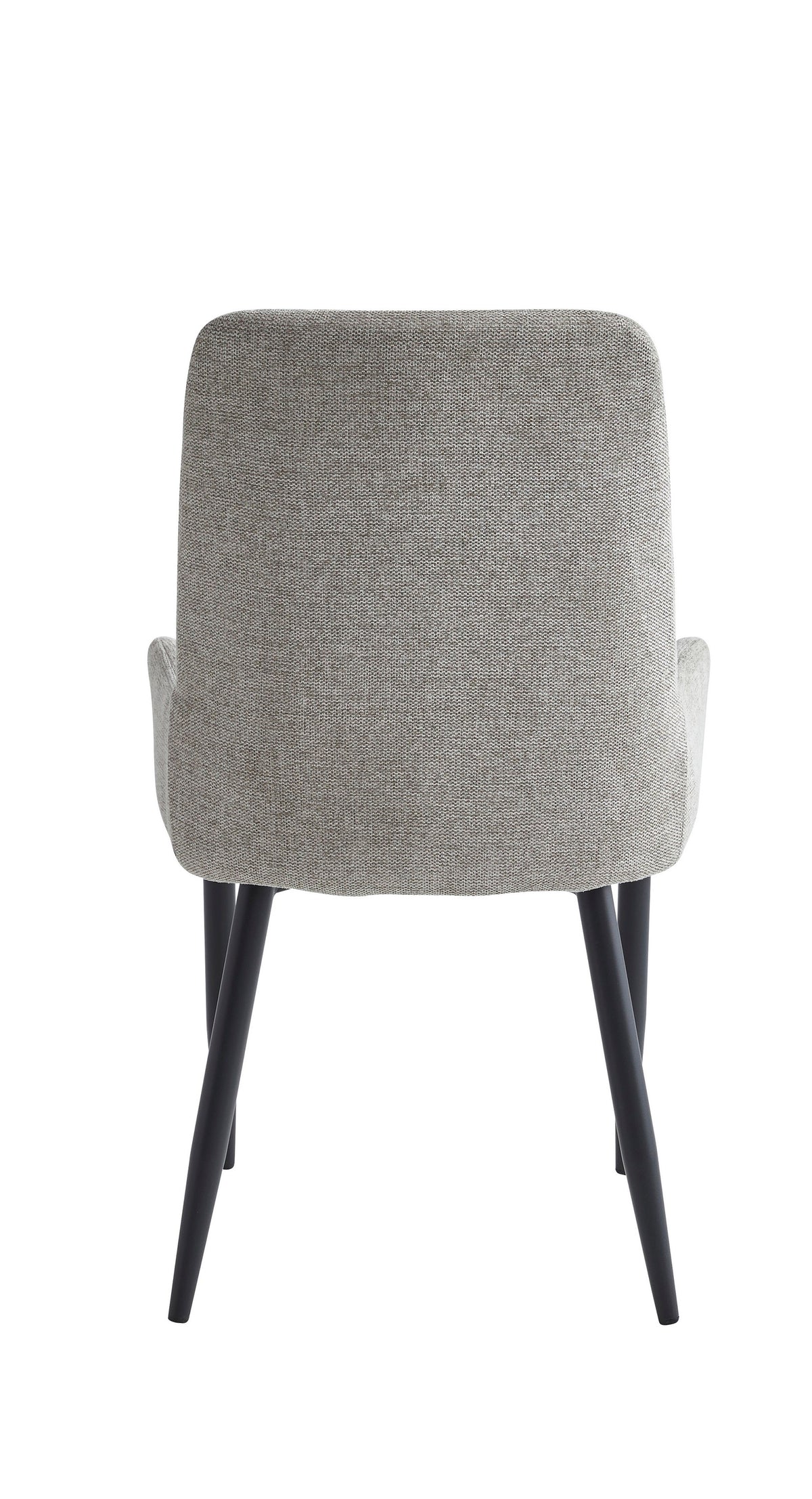 Vertical-Stitch Dining Chair with Black Steel Legs – Set of 2