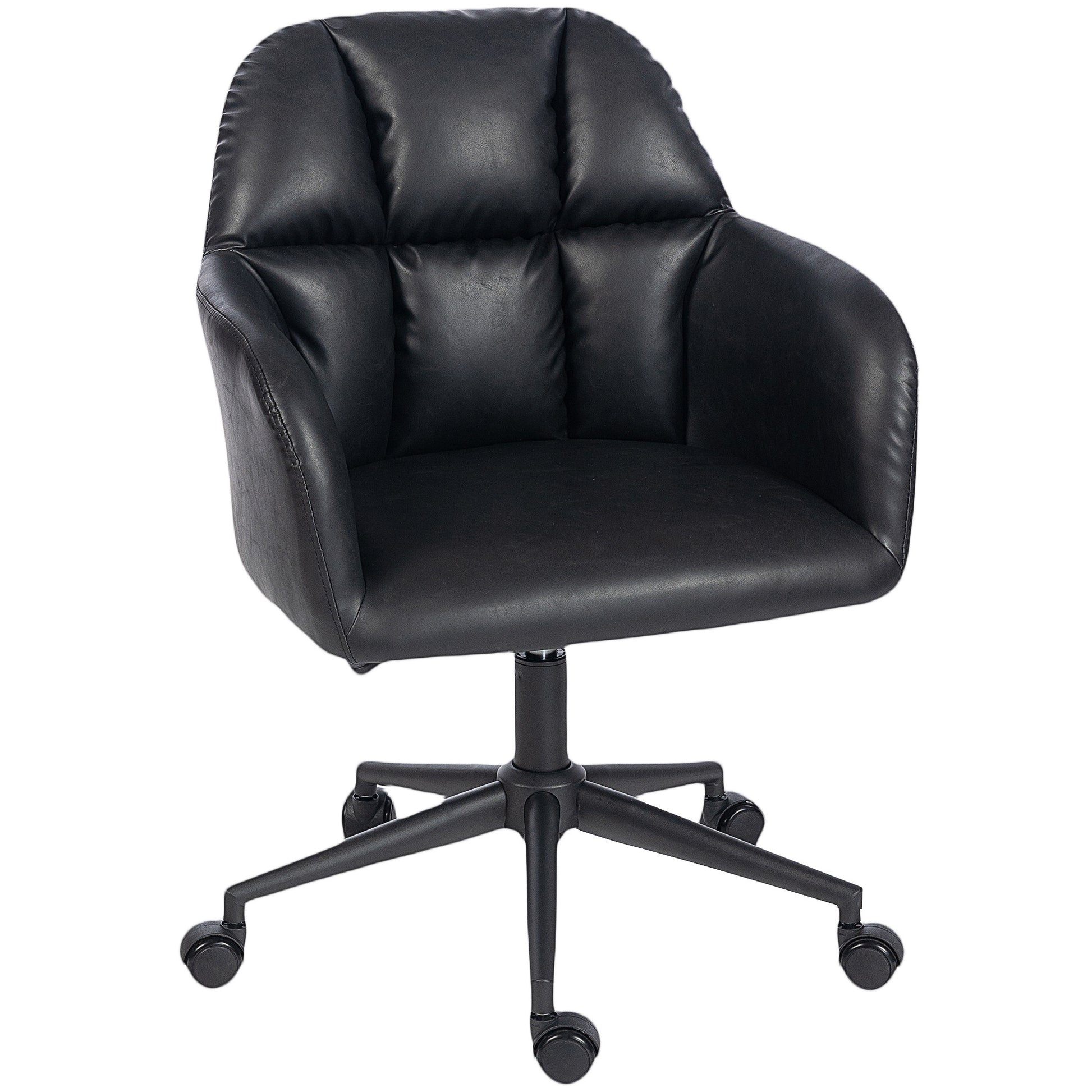HOMCOM Modern Faux Leather Swivel Office Chair, Adjustable Height, Ergonomic Desk Seating