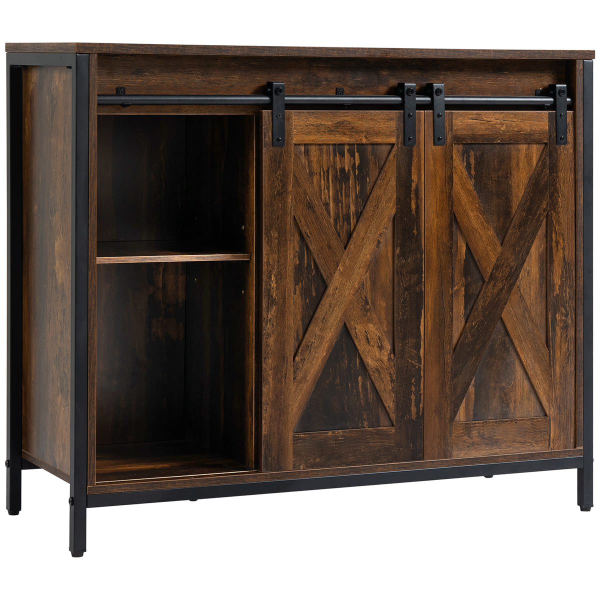 Buffet Cabinet with Sliding Barn Doors – 36"W x 30"H