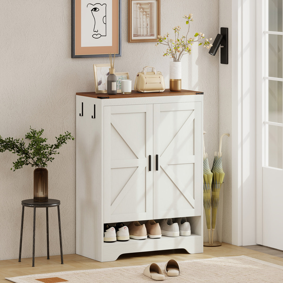 5-Tier Shoe Cabinet for 15 Pairs – 30"W x 41"H