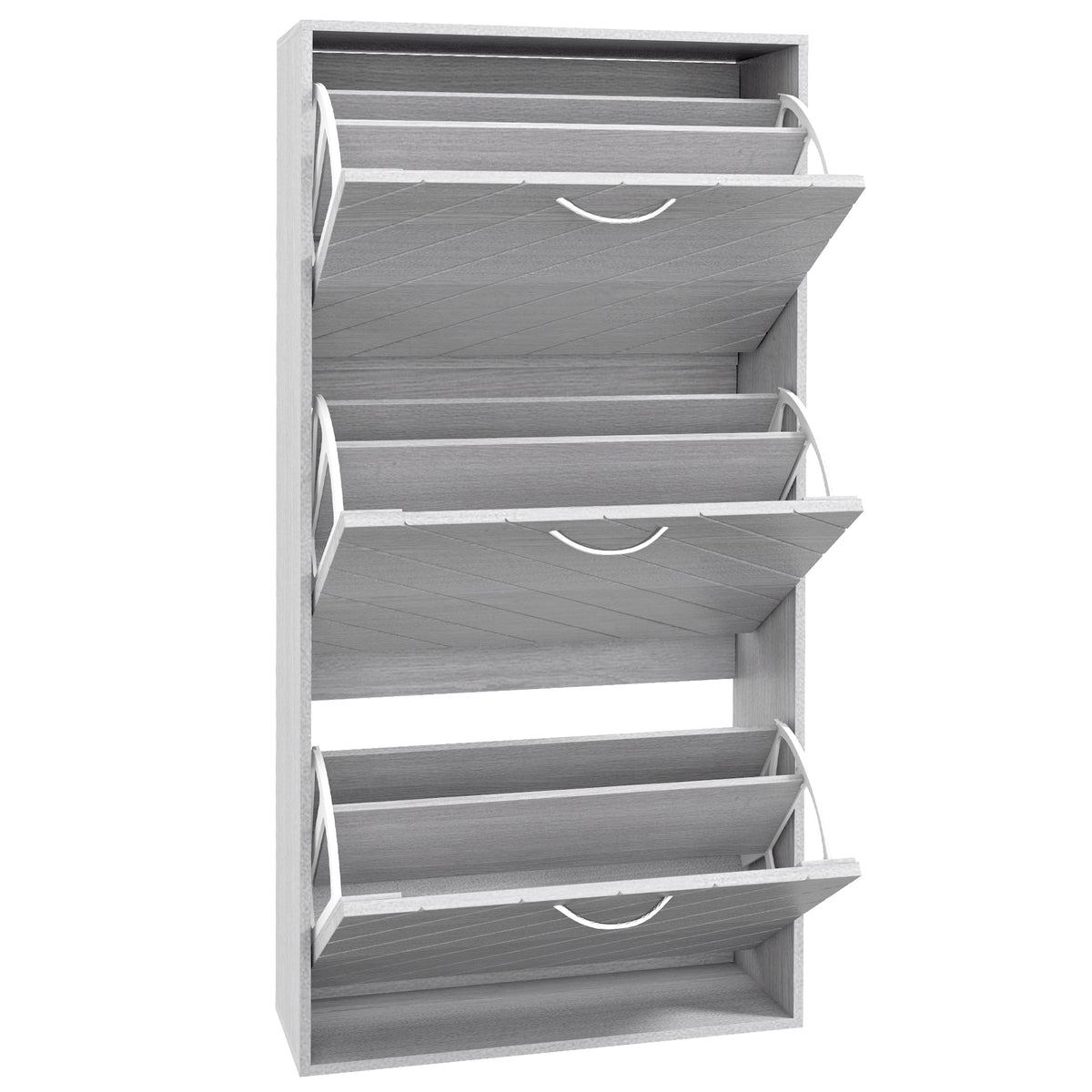 Shoe Storage Cabinet with 3 Flip Drawers – 22"W x 46"H