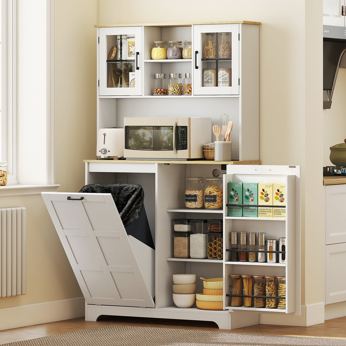 Kitchen Pantry Cabinet with Charging Station – 39"W x 69"H