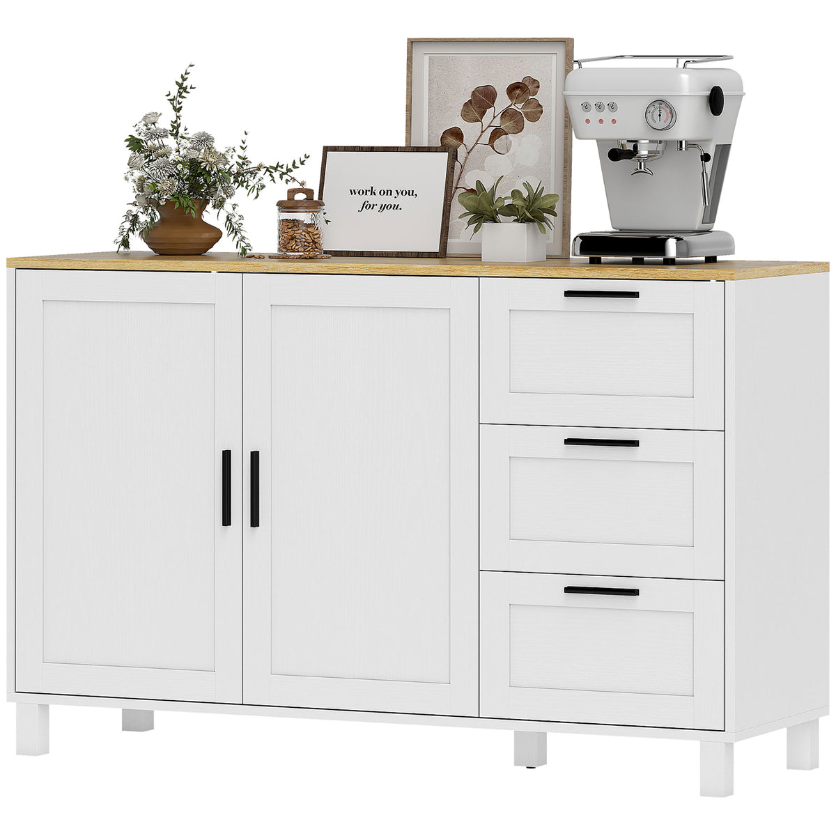 Buffet Cabinet with 3 Drawers and Soft-Close Doors – 47"W x 30"H