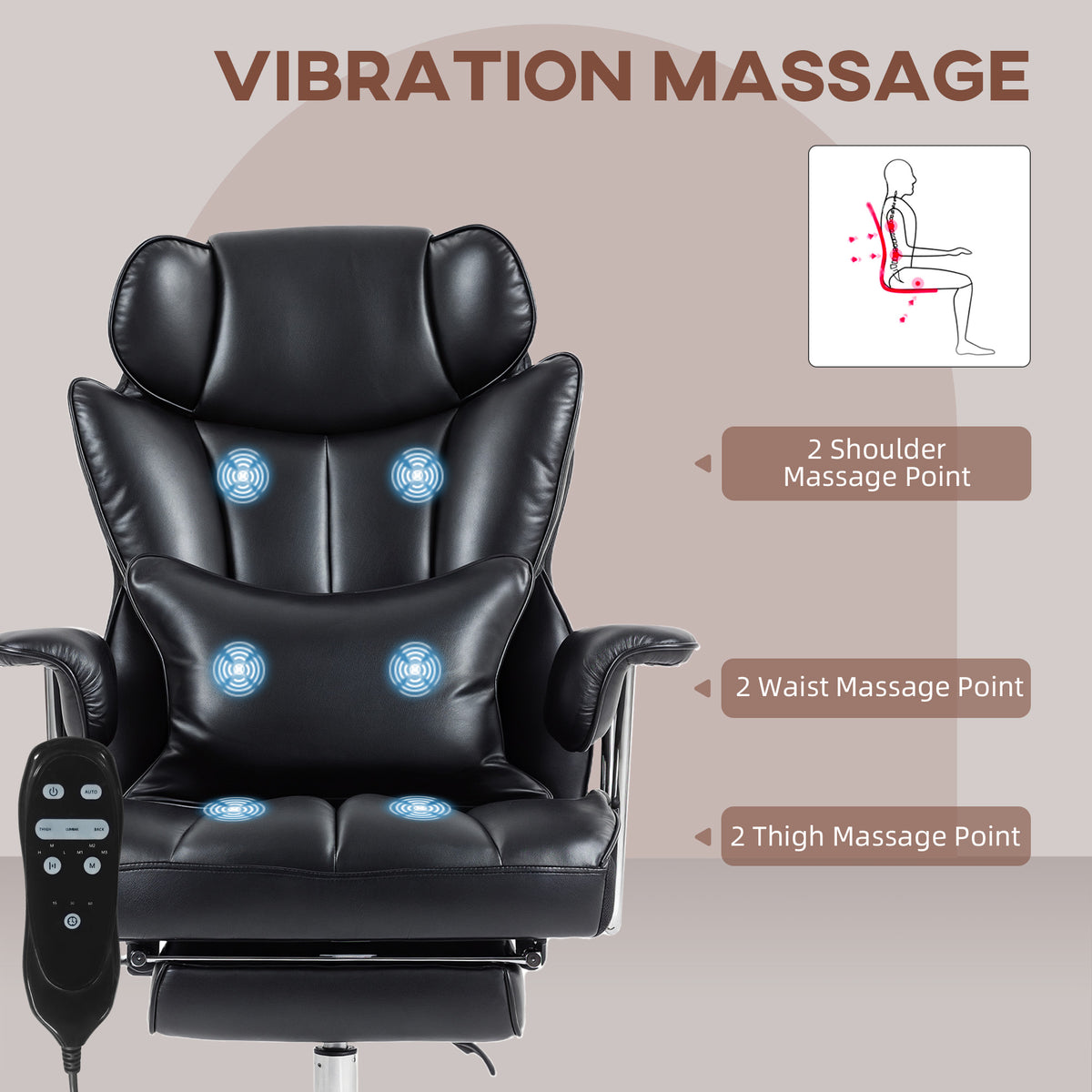 400 lbs Massage Office Chair, Black