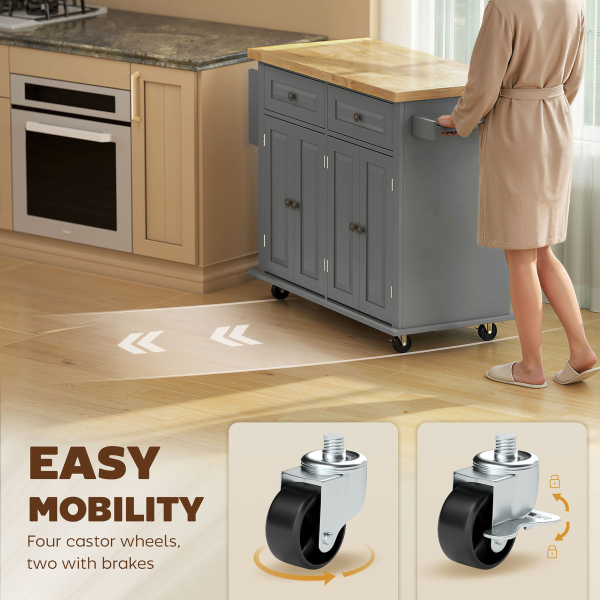 Kitchen Island with Storage – 44"W x 33"H