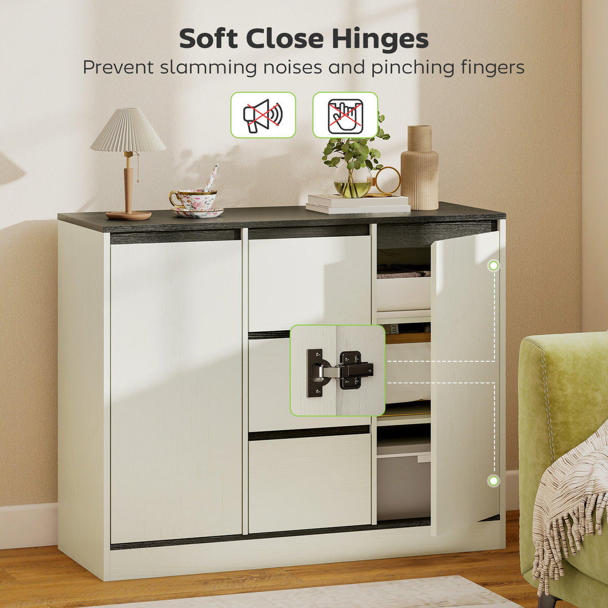 Buffet Cabinet with Soft-Close Hinges – 39"W x 31"H