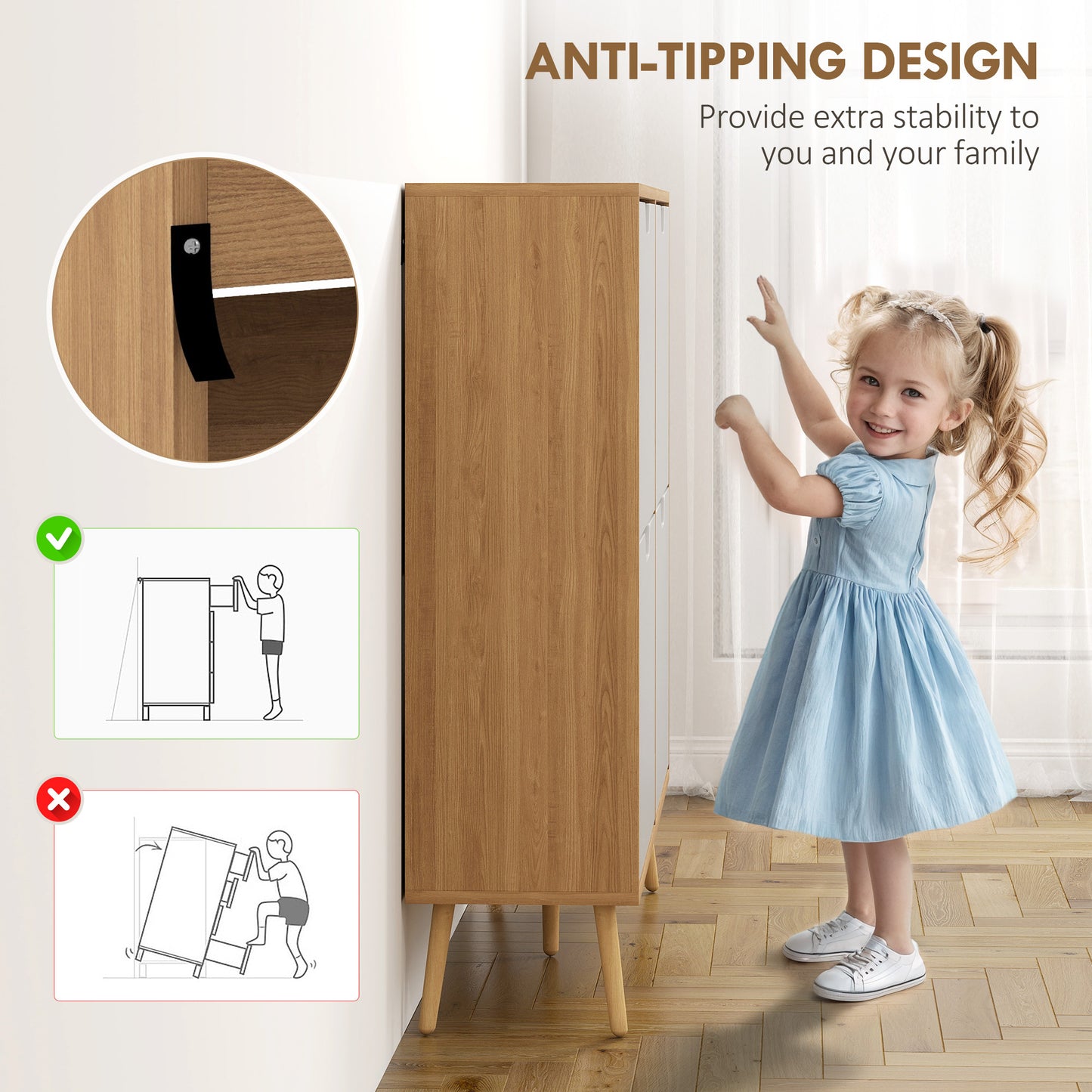 HOMCOM Modern Shoe Cabinet with 4 Flip Drawers, Adjustable Shelf, 16-Pair Storage