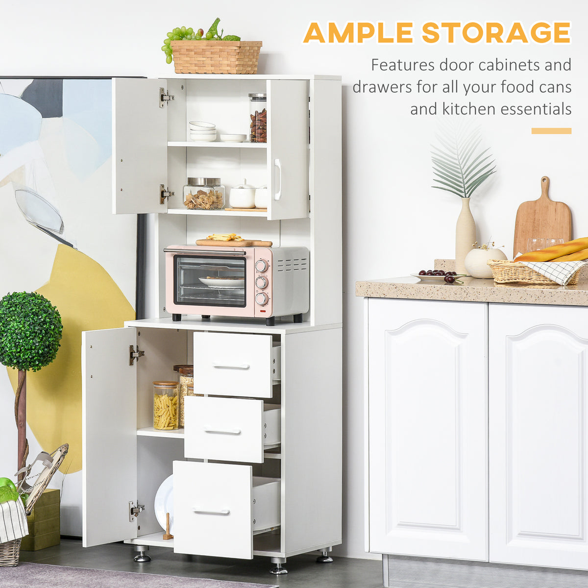 Kitchen Cupboard with Hutch – 24"W x 59"H