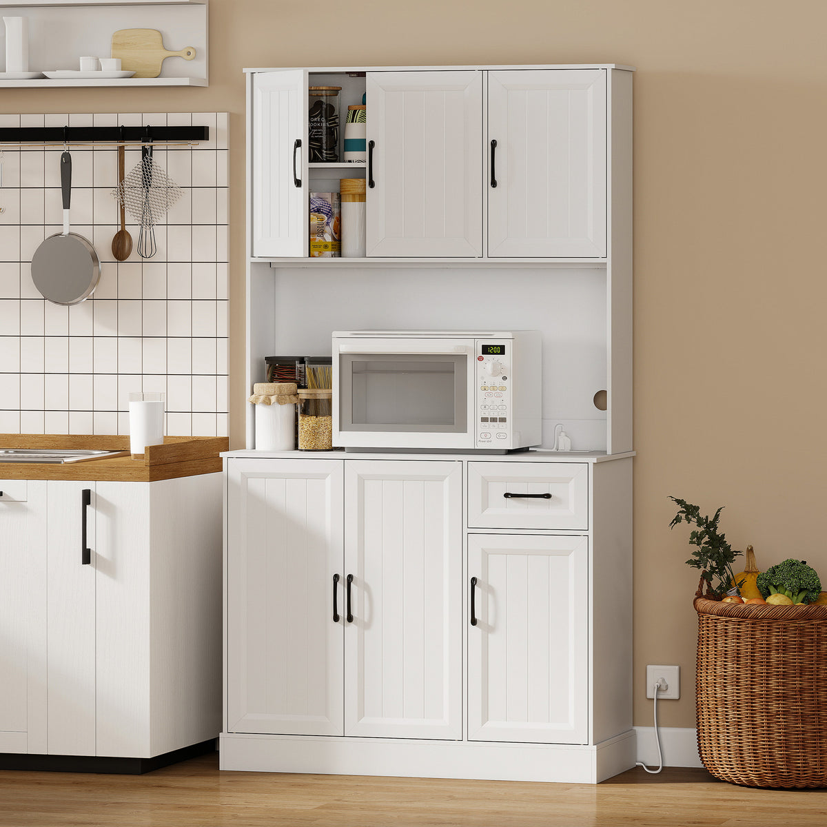 Pantry Cabinet with Charging Station – 39"W x 71"H