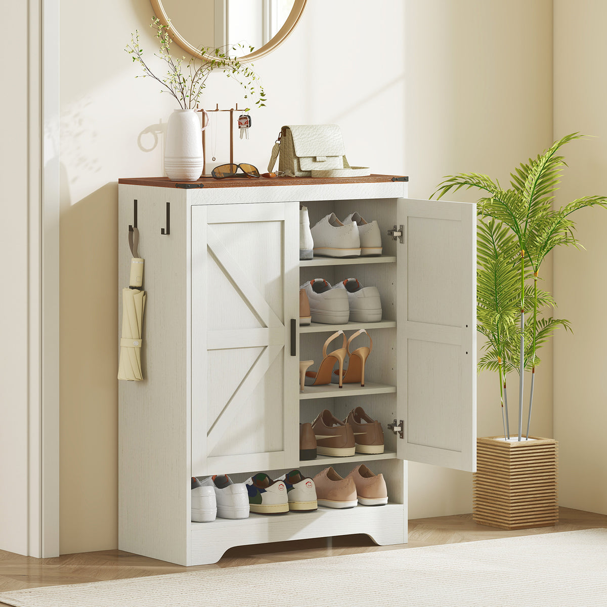 5-Tier Shoe Cabinet for 15 Pairs – 30"W x 41"H