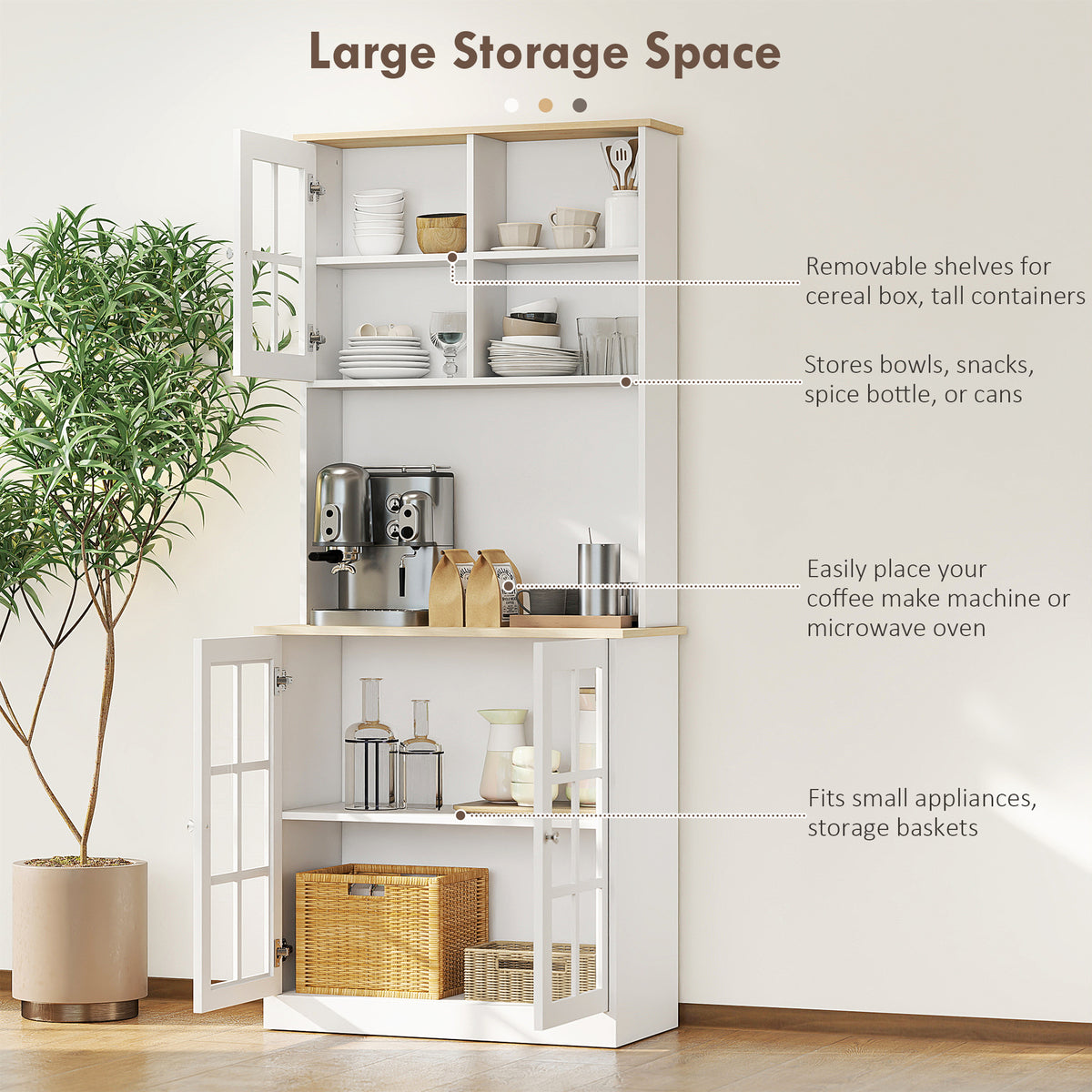 Kitchen Buffet with Hutch – 32"W x 72"H