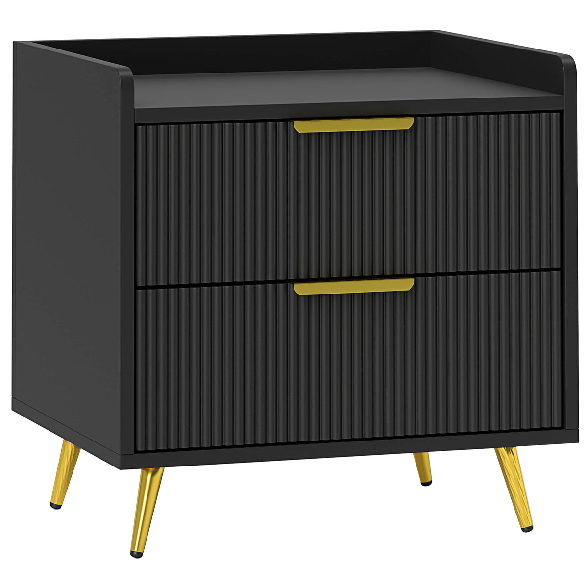2-Drawer Nightstand with Metal Legs – 20"W x 20"H