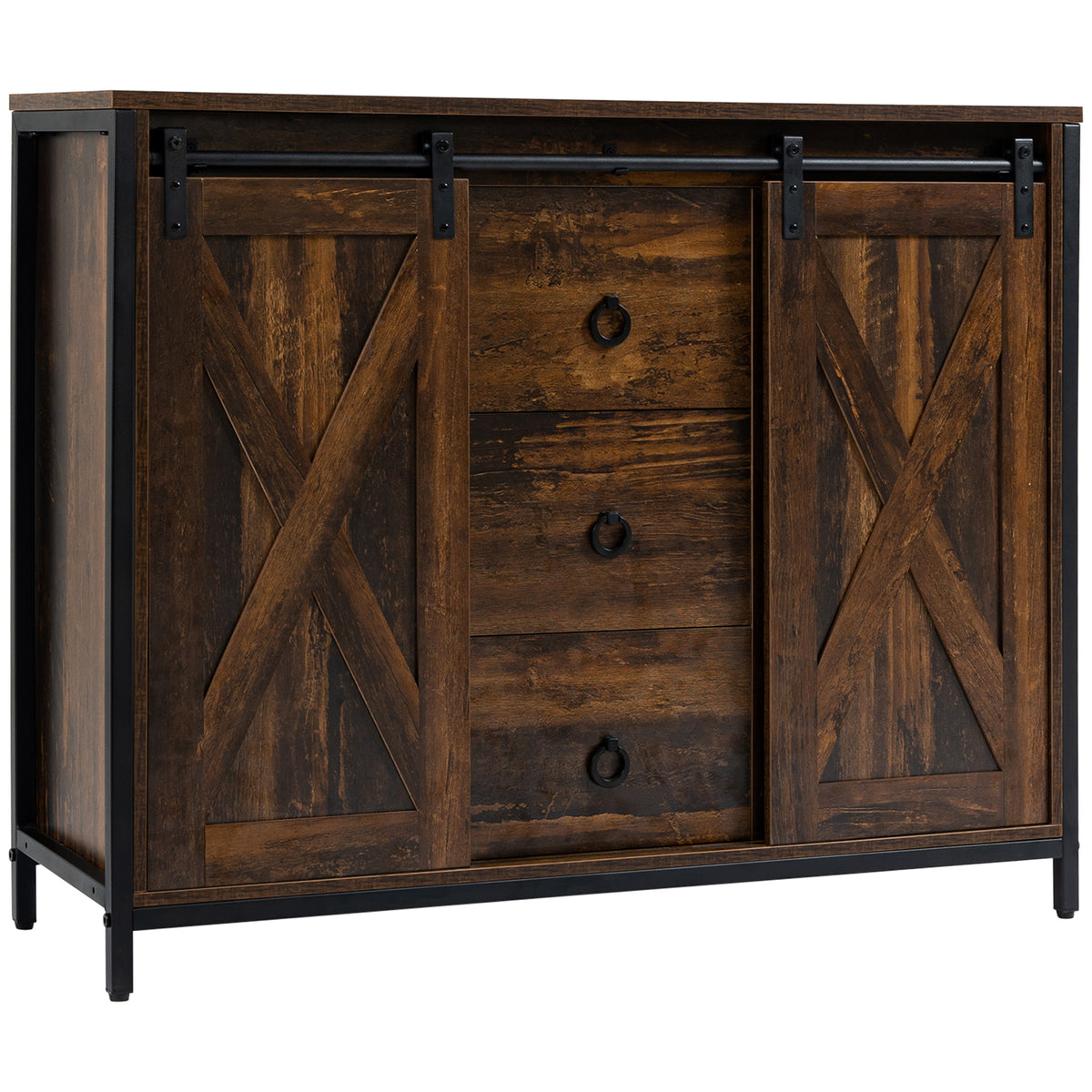 Kitchen Sideboard with Sliding Barn Doors – 39"W x 32"H