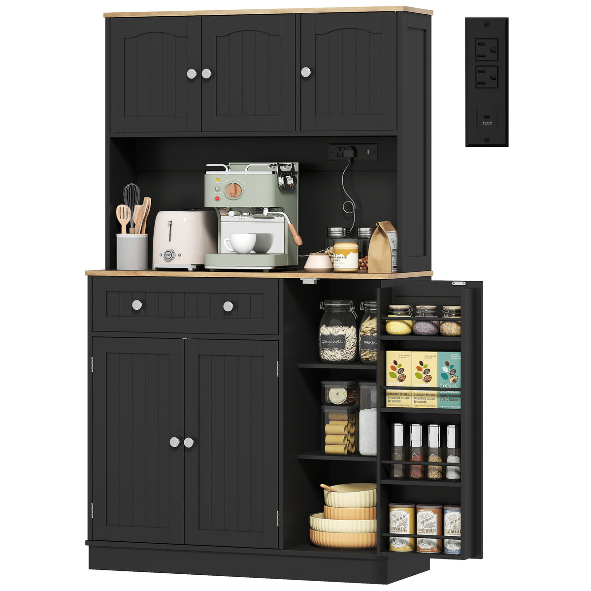 Pantry Cabinet with Charging Station – 39"W x 68"H