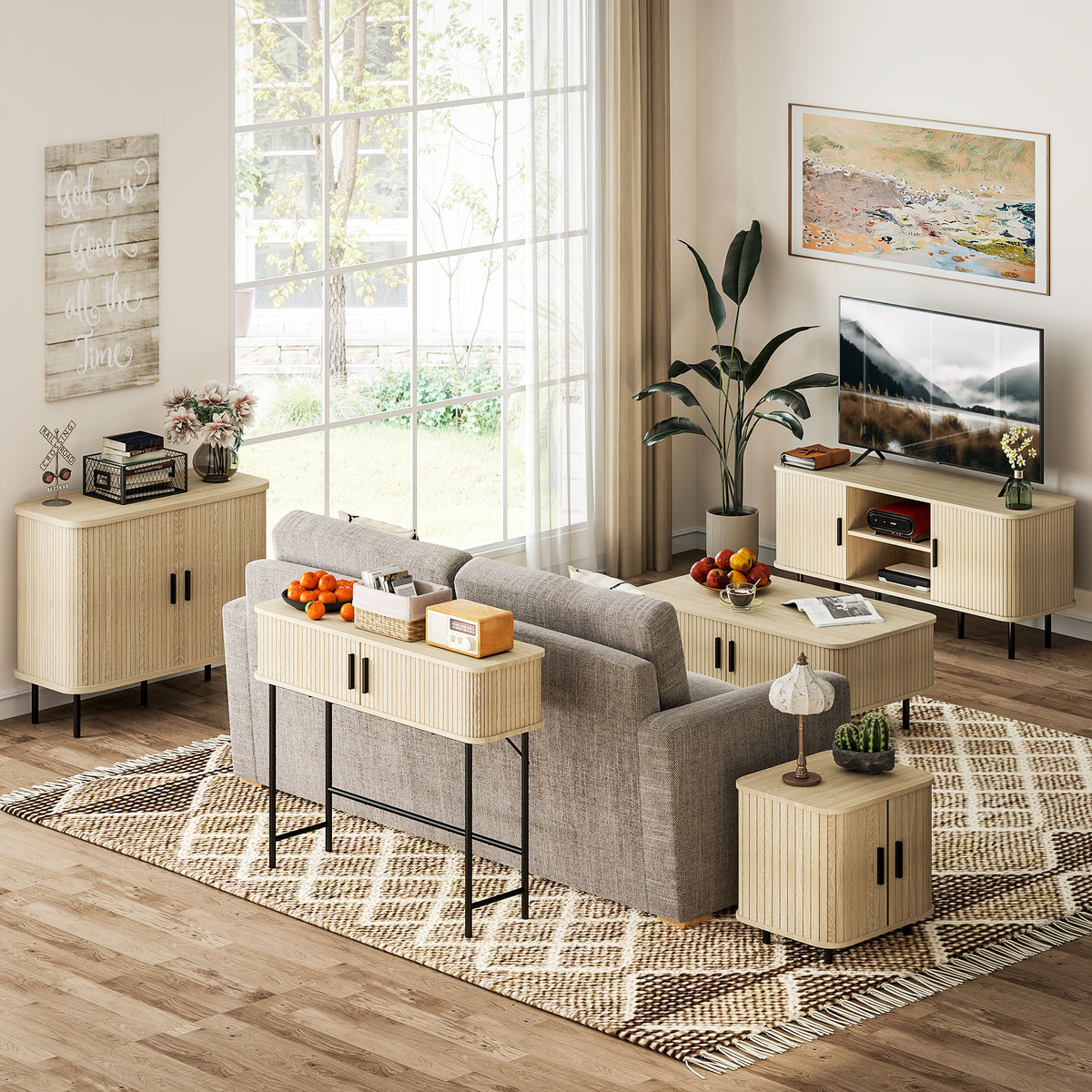 Sideboard Buffet Cabinet with Storage – 35"W x 30"H
