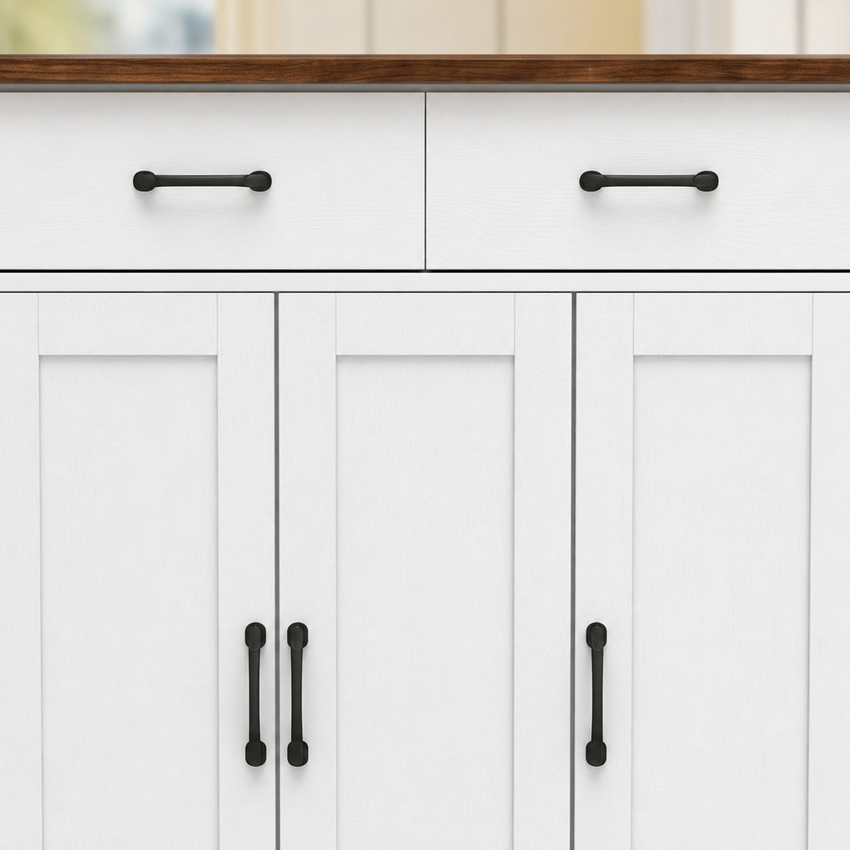Kitchen Island with Power Outlet and Drop Leaf – 53"W x 35"H
