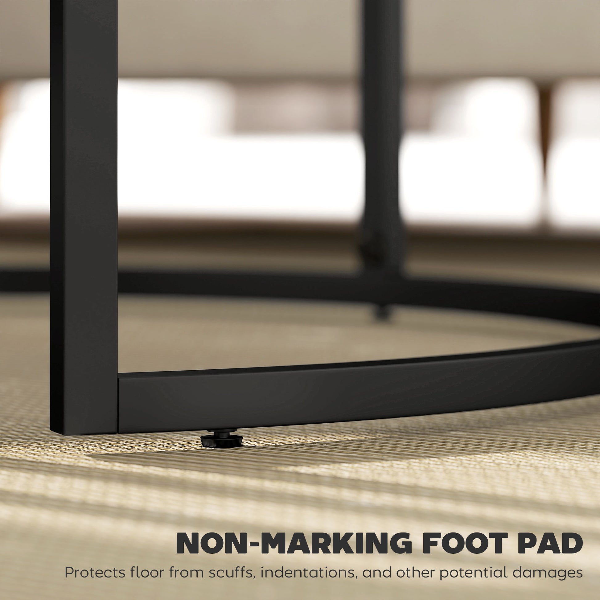 HOMCOM Modern 2-Piece Nesting Round Coffee Table Set, Metal Base