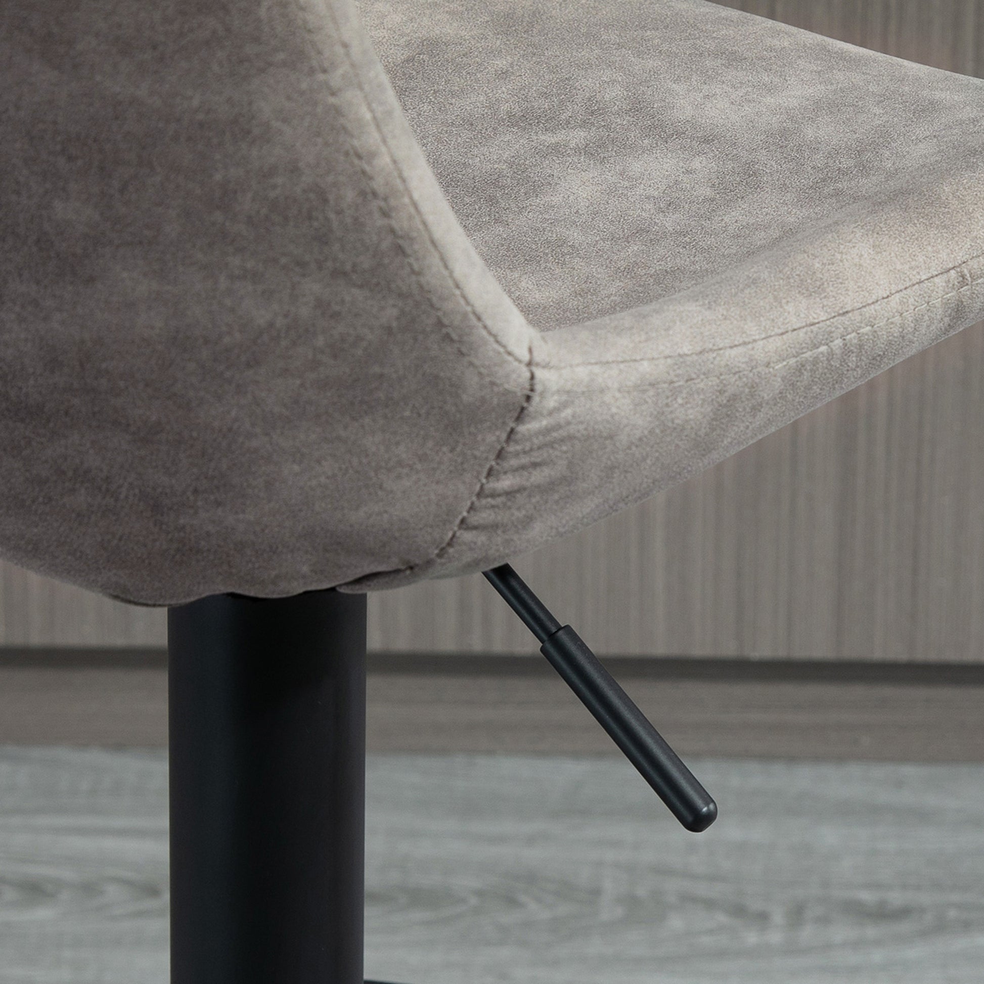 HOMCOM Adjustable Swivel Bar Stools Set of 2, Upholstered Grey Leathaire with Backrest