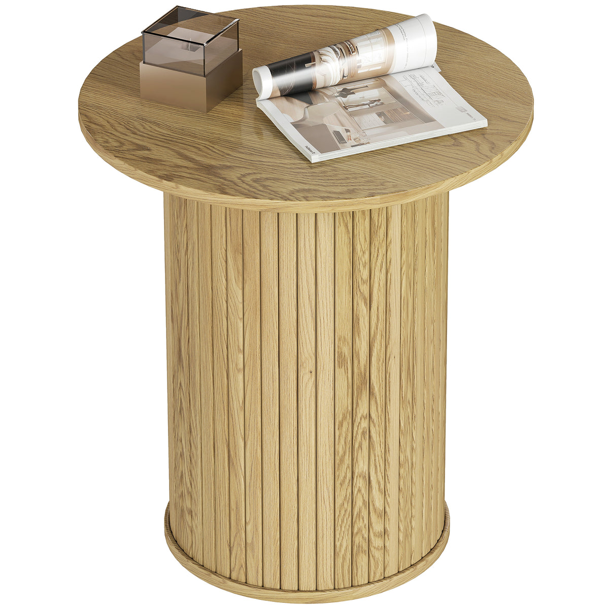 Round Fluted Nightstand – 19"W x 22"H