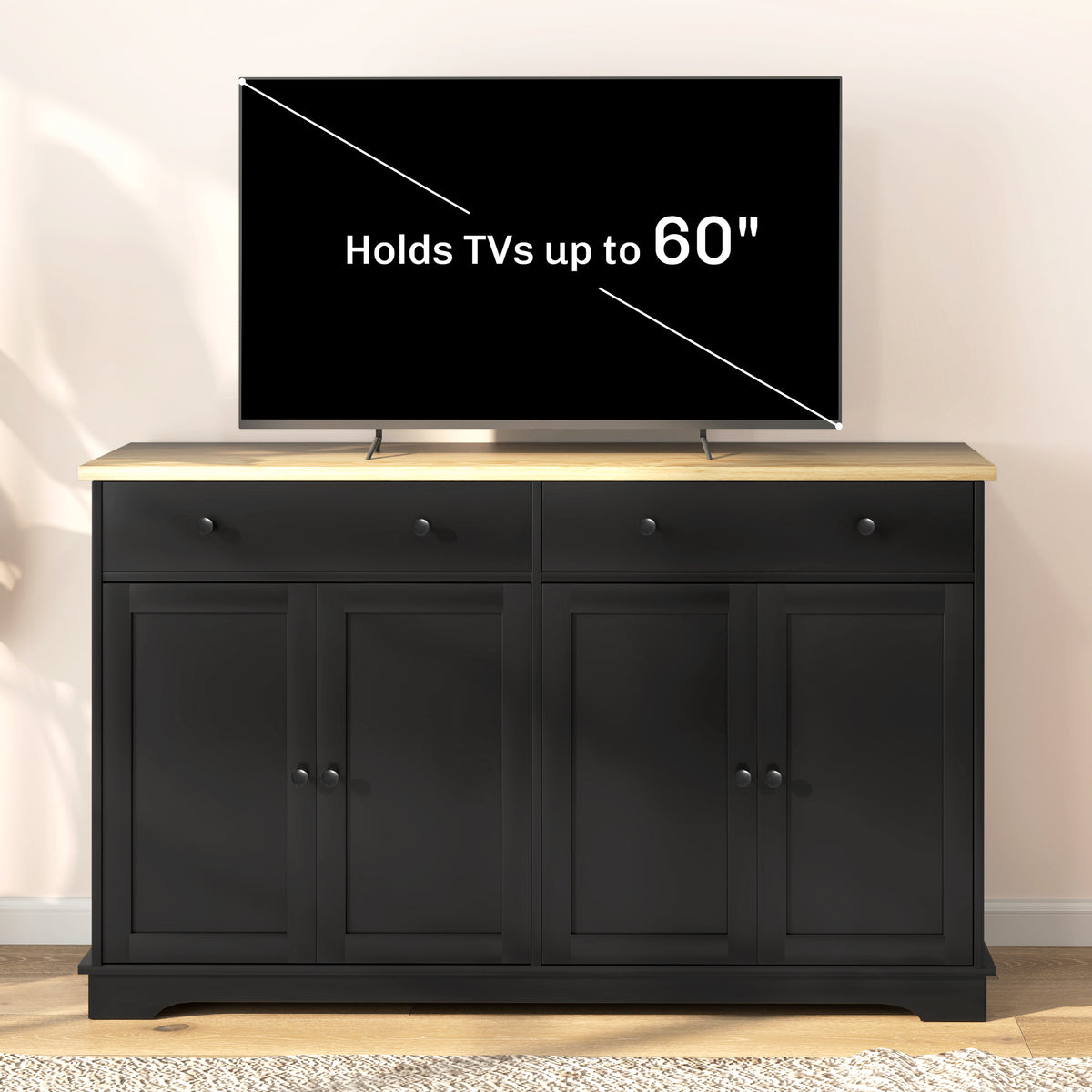 Buffet Cabinet with Storage Drawers – 55"W x 34"H